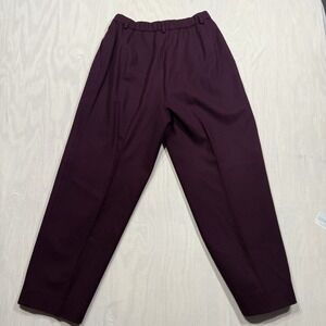 Pendleton 12 100% Virgin Wool Business Slacks Purple Pin Stripe Side Zip